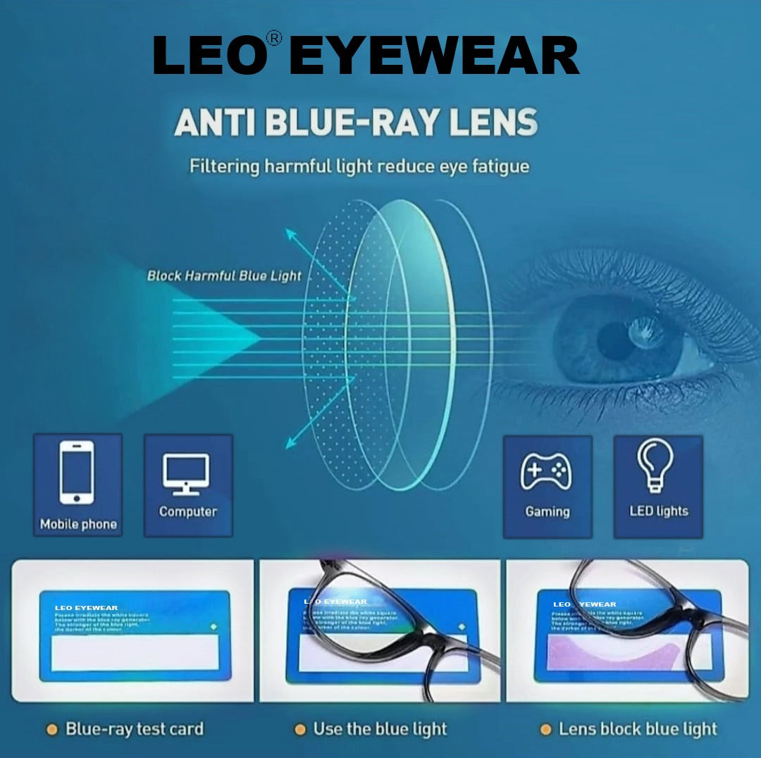 Black & Blue Hexagon Rimmed Eyeglasses - L106. C4