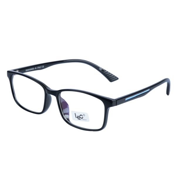 Black & Blue Rimmed Square Eyeglasses - L103-C2BLU