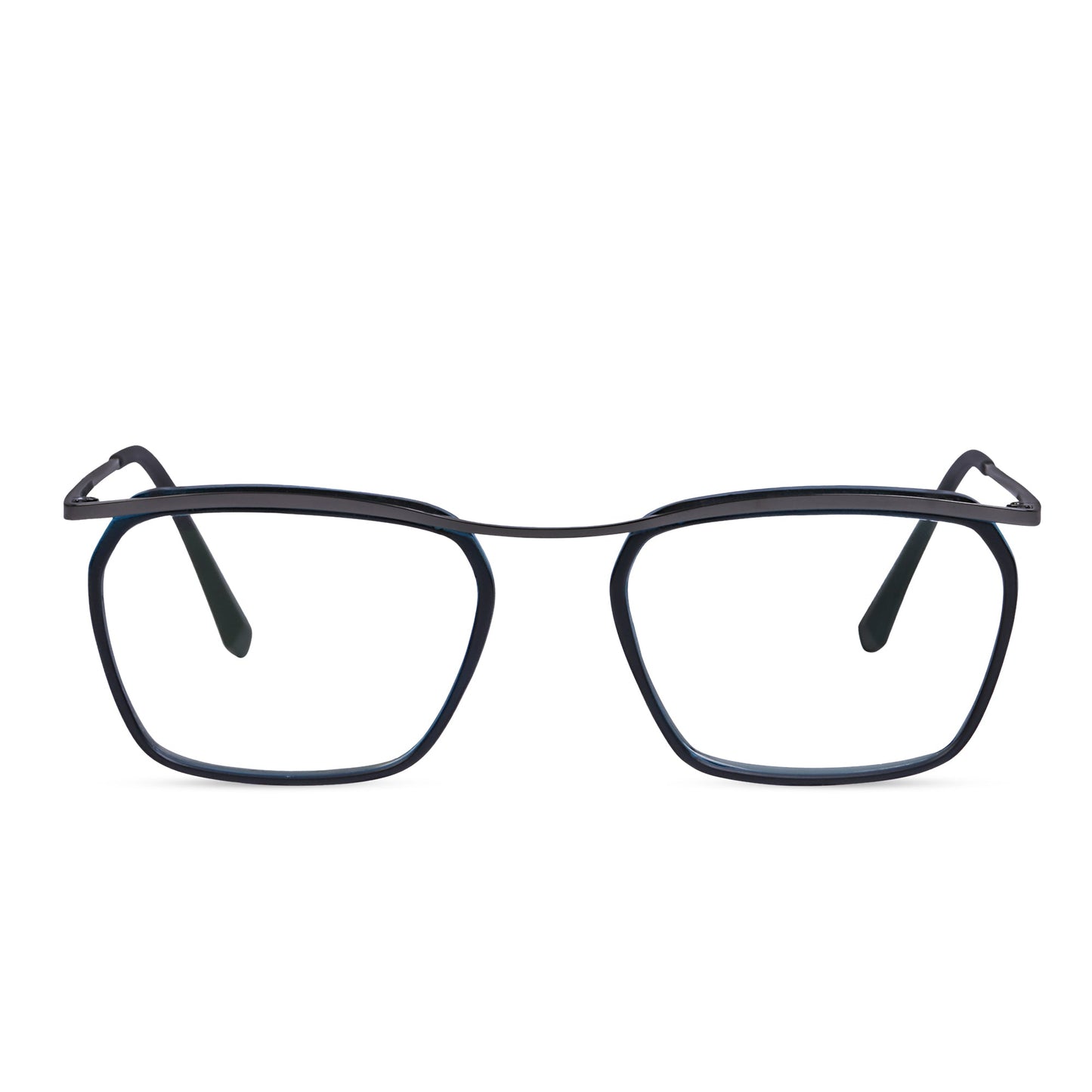 Black & Blue Square Rimmed Eyeglasses - L1543