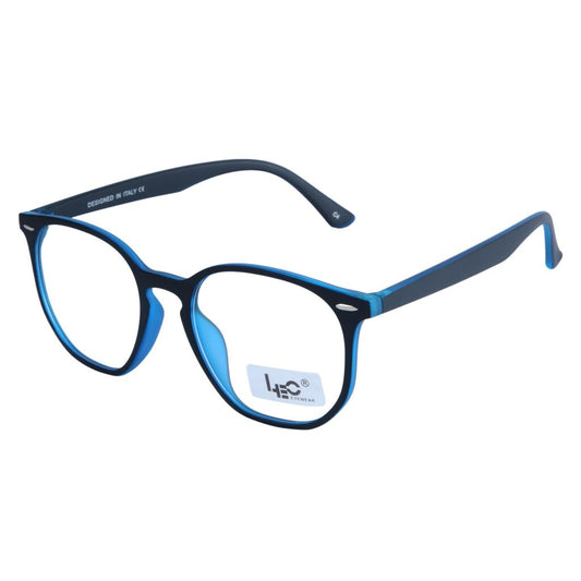 Black & Blue Hexagon Rimmed Eyeglasses - L106. C4
